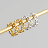 Stainless Steel CZ Chain Hoop Earrings