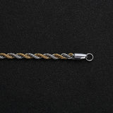Stainless Steel Half Silver Twist Chain Bracelet for Men Women