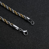Stainless Steel Half Silver Twist Chain Bracelet for Men Women