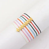 Stainless Steel Heart A-Z Letter Bracelet Women Hand Woven Adjustable