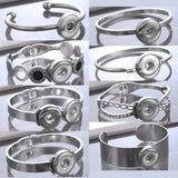 Stainless Steel Snap Jewelry Bracelet for Women 18mm Snap Charm Bracelet