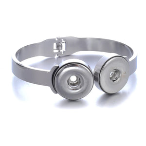 Stainless Steel Snap Jewelry Bracelet for Women 18mm Snap Charm Bracelet