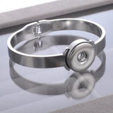Stainless Steel Snap Jewelry Bracelet for Women 18mm Snap Charm Bracelet