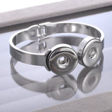 Stainless Steel Snap Jewelry Bracelet for Women 18mm Snap Charm Bracelet