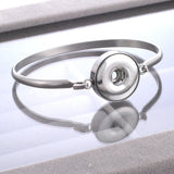 Stainless Steel Snap Jewelry Bracelet for Women 18mm Snap Charm Bracelet