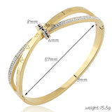 Stainless Steel Crystal Bracelet Cross Roman Numerals Bangle