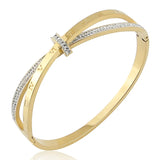 Stainless Steel Crystal Bracelet Cross Roman Numerals Bangle