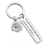 Inspirational Sunflower Keychain for Teacher
