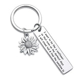 Inspirational Sunflower Keychain for Teacher