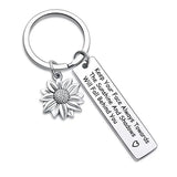 Inspirational Sunflower Keychain for Teacher