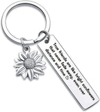 Inspirational Sunflower Keychain for Teacher