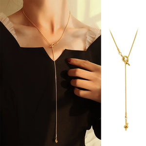 Heart Knot Tassel Necklace Women's Jewelry