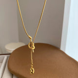 Heart Knot Tassel Necklace Women's Jewelry