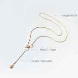 Heart Knot Tassel Necklace Women's Jewelry