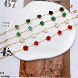 Green Flower Charm Bracelet 18K Acrylic Jewelry Xmas Gift