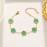 Green Flower Charm Bracelet 18K Acrylic Jewelry Xmas Gift