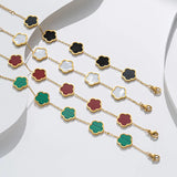Green Flower Charm Bracelet 18K Acrylic Jewelry Xmas Gift