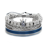 Handweaven Stainless Steel Men Bracelet Bangle Adjustable Rope Braclet
