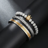 Handweaven Stainless Steel Men Bracelet Bangle Adjustable Rope Braclet