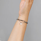 Stainless Steel Chain Link Bracelet Coin Charm Unisex