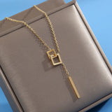Bohemian Small Ball Pendant Tassel Chain Girls Stainless Steel Necklace