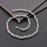 Men's Stainless Steel Twisted Link Chain Hip Hop Choker Necklace