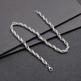 Men's Stainless Steel Twisted Link Chain Hip Hop Choker Necklace