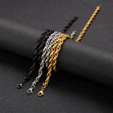 Men's Stainless Steel Twisted Link Chain Hip Hop Choker Necklace