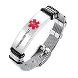 Personalized Stainless Steel Medical Alert ID Band Bracelet
