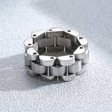 Stainless Steel Watch Chain Rings Silver Knuckle Jewelry