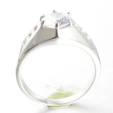 Stainless Steel Rings Zircon Mosaic Wedding Engagement Jewelry