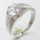 Stainless Steel Rings Zircon Mosaic Wedding Engagement Jewelry