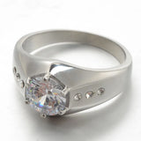 Stainless Steel Rings Zircon Mosaic Wedding Engagement Jewelry