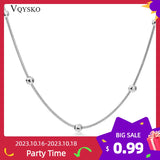 Stainless Steel Ball Chain Necklace Women Beaded Collar Choker Jewelry