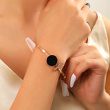 Enamel Bangle Stainless Steel Round Bracelet for Women