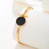 Enamel Bangle Stainless Steel Round Bracelet for Women