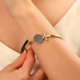 Enamel Bangle Stainless Steel Round Bracelet for Women