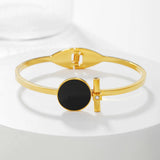 Enamel Bangle Stainless Steel Round Bracelet for Women