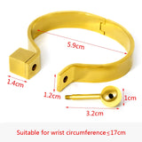 Stainless Steel Shackle Screw Bangle Silver Men Jewelry
