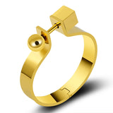 Stainless Steel Shackle Screw Bangle Silver Men Jewelry