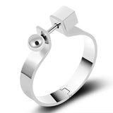 Stainless Steel Shackle Screw Bangle Silver Men Jewelry