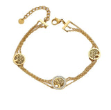 Stainless Steel Life Tree Charm Bracelet for Women - Multi-Layer Bangle Jewelry