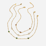 Small Square Charms Necklace Colorful CZ Choker Necklace