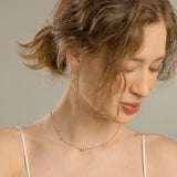 Small Square Charms Necklace Colorful CZ Choker Necklace