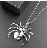 Spider Pendant Necklace Stainless Steel Chain Punk Jewelry