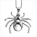 Spider Pendant Necklace Stainless Steel Chain Punk Jewelry