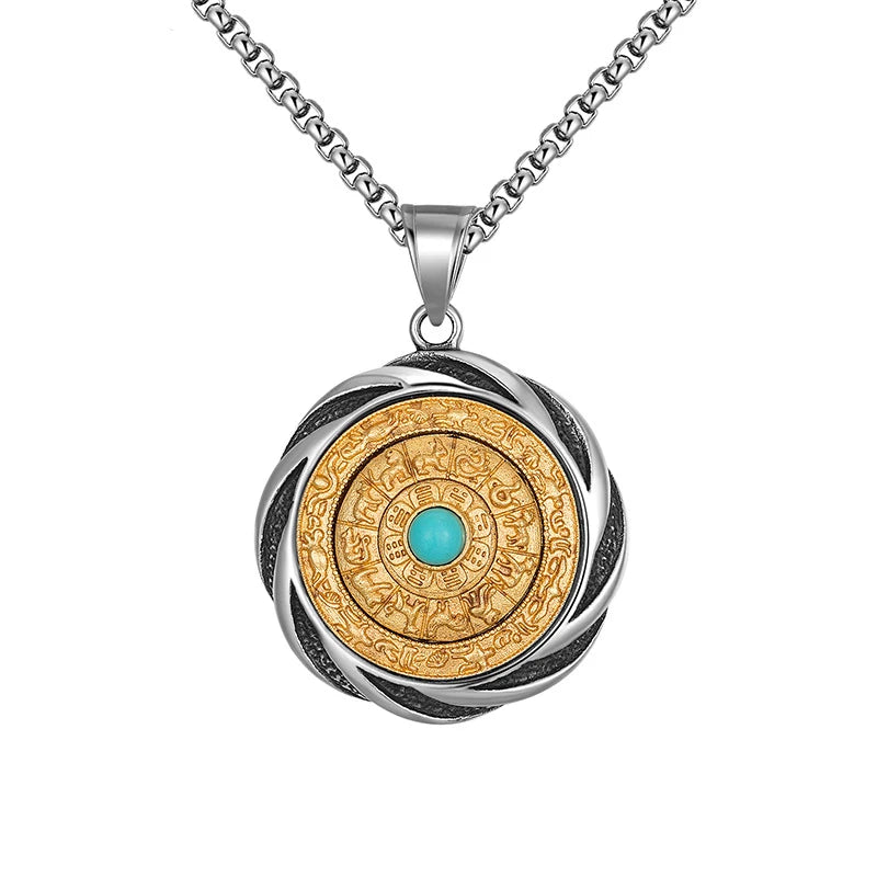 Zodiac Talisman Pendant Stainless Steel Necklace