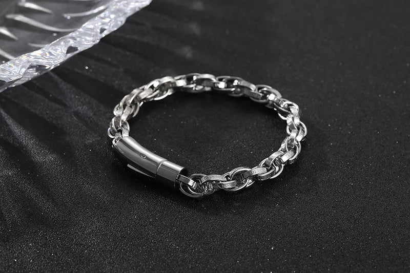 Stainless Steel Twist Chain Bracelet Men's Hand Accessories