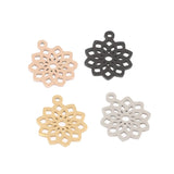Vintage Stainless Steel Flower Charms for Necklace Making