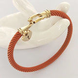 Stainless-Steel Twist Heart Pendant with Bangles for Women